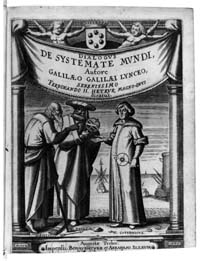 Frontispiece from Galileo's Dialogue on the two chief world systems