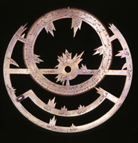 The rete, with star pointers, of an Islamic Astrolabe.