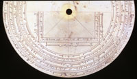 The calendar scales on an astrolabe