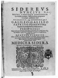 Title page of Galileo's Starry Messenger